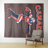 Team Canada Football Dynamic Patriotic Athlete Art タペストリー (インサイチュ(横))