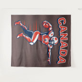 Team Canada Football Dynamic Patriotic Athlete Art タペストリー (正面(横))