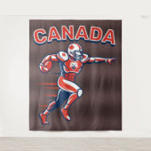 Team Canada Football Dynamic Patriotic Athlete Art タペストリー (正面)