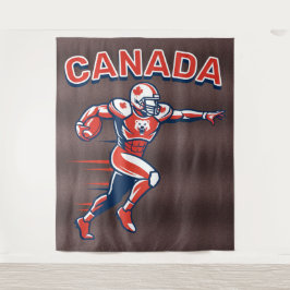 Team Canada Football Dynamic Patriotic Athlete Art タペストリー