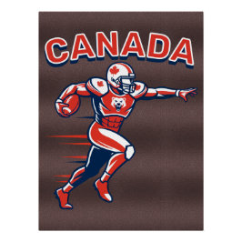 Team Canada Football Dynamic Patriotic Athlete Art ポスター