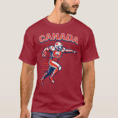 Team Canada Football Dynamic Patriotic Athlete Art Tシャツ (正面)