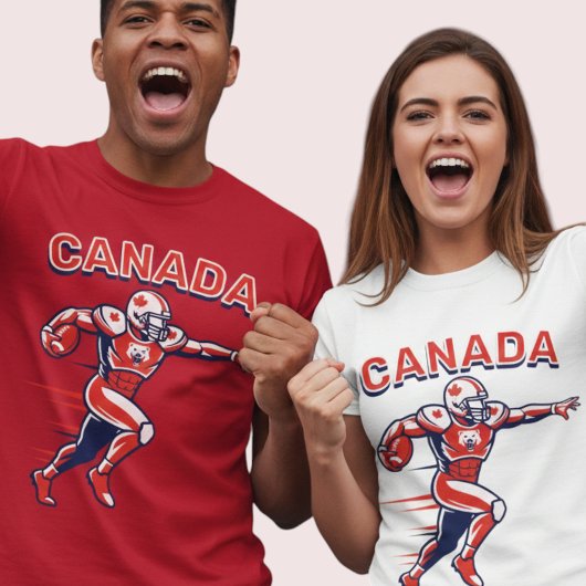 Team Canada Football Dynamic Patriotic Athlete Art Tシャツ
