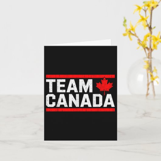 Team Canada Squad Maple Leaf Canadian Flag Funny C カード (黄色い花)