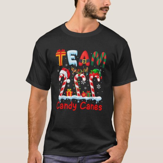 Team Candy Canes Christmas Three Santa Reindeer El Tシャツ (正面)