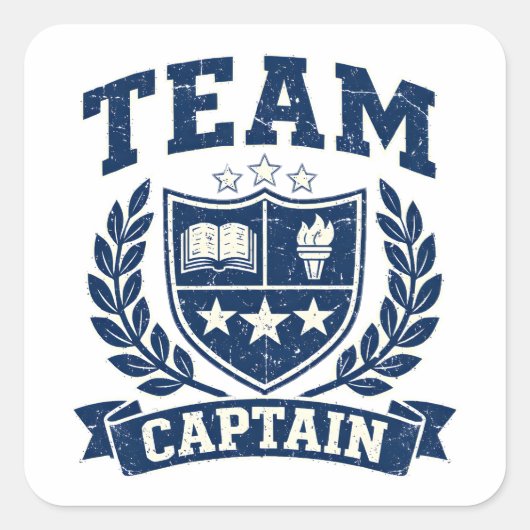 Team Captain – Leadership Sports Pride スクエアシール (正面)