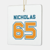 Team Colors Jersey Number セラミックオーナメント (左)