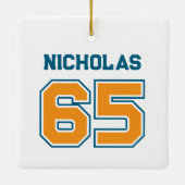 Team Colors Jersey Number セラミックオーナメント (裏面)