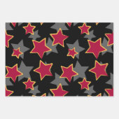 Team Colors Maroon and Gold Geometric Design Set ラッピングペーパーシート (正面)