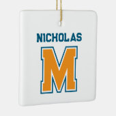 Team Colors Monogram Name セラミックオーナメント (右)