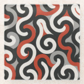 Team Colors (Red, Grey, Black,White) ガラスコースター (正面)