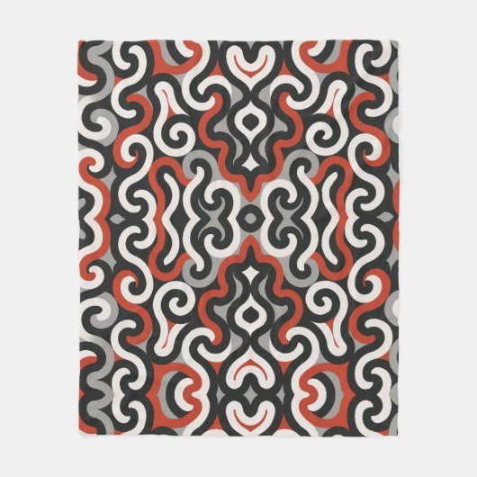 Team Colors (Red, Grey, Black,White) フリースブランケット (正面)