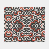 Team Colors (Red, Grey, Black,White) フリースブランケット (正面(横))