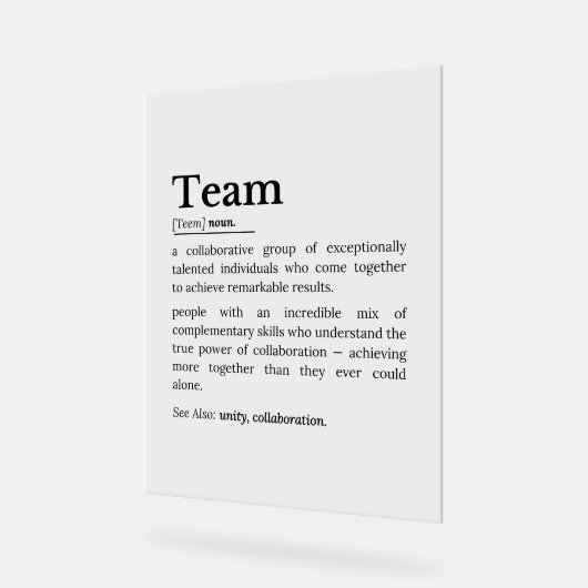 Team Definition – The Power of Collaboration  アクリルサイン (傾斜)