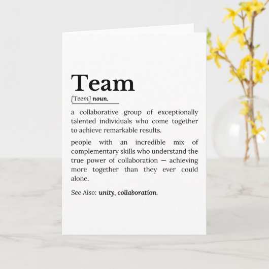 Team Definition – The Power of Collaboration  カード (黄色い花)