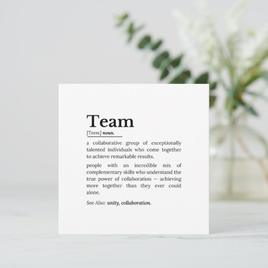 Team Definition – The Power of Collaboration  カード (スタンド正面)