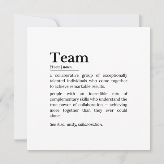 Team Definition – The Power of Collaboration  カード (正面)