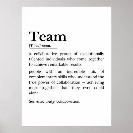 Team Definition – The Power of Collaboration ポスター (正面)