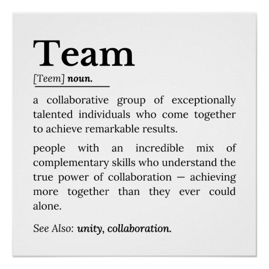 Team Definition – The Power of Collaboration ポスター (正面)