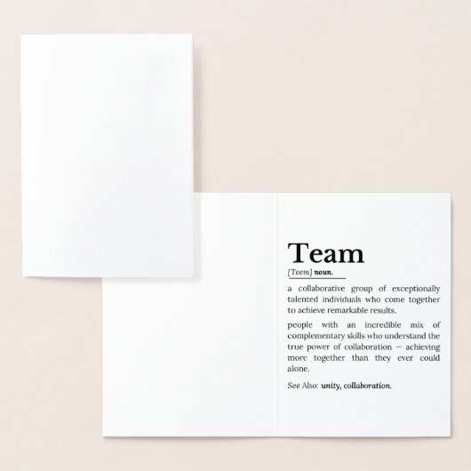 Team Definition – The Power of Collaboration  箔カード (ディスプレー)