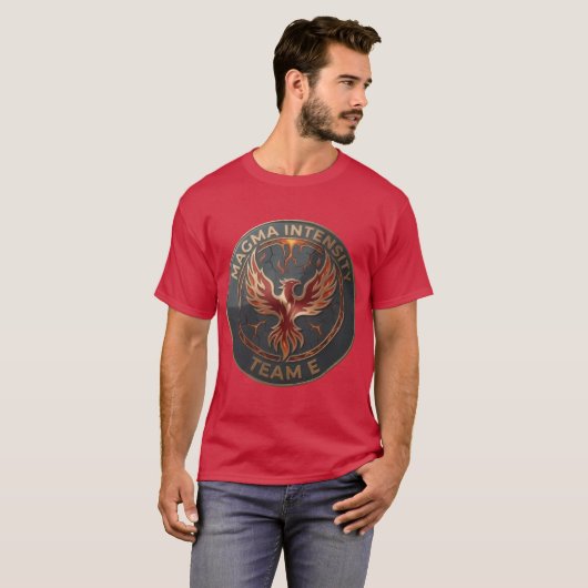 Team E – MAGMA INTENSITY Emblem | Fiery Power  Tシャツ (正面フル)