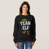 Team Elf Family Group Matching Christmas Pajama Pa スウェットシャツ (正面フル)