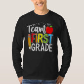 Team First Grade Shirt Teacher Student Kids Back T Tシャツ (正面)