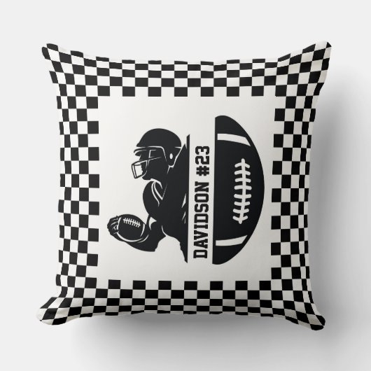 Team Football Player Throw Pillow クッション (正面)