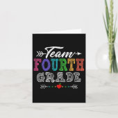 Team Fourth Grade Teacher Student Funny Back To Sc カード (正面)