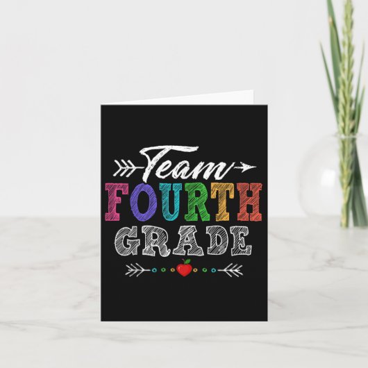 Team Fourth Grade Teacher Student Funny Back To Sc カード (正面)