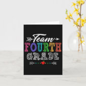 Team Fourth Grade Teacher Student Funny Back To Sc カード (黄色い花)