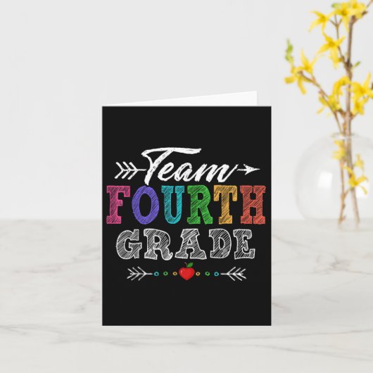 Team Fourth Grade Teacher Student Funny Back To Sc カード (黄色い花)