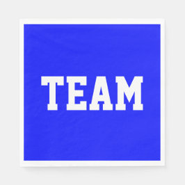 TEAM Fun Sporty White Athletic Text On Bright Blue スタンダードランチョンナプキン