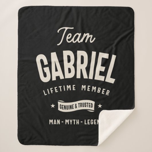 Team Gabriel Lifetimeメンバパーソナライズされたー名 シェルパブランケット (正面)