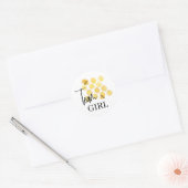 Team Girl Bee Theme Gender Reveal Stickers ラウンドシール (封筒)