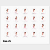 Team Girl Boxing Baby Gender Reveal Stickers ラウンドシール (シート)