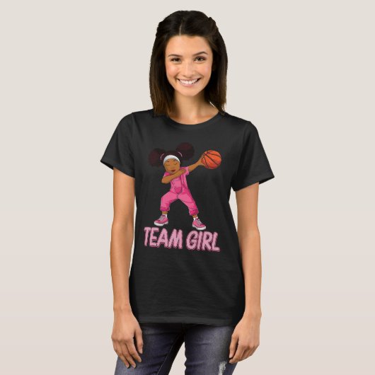 Team Girl Bysketbyll Bbyll Player  Tシャツ (正面フル)
