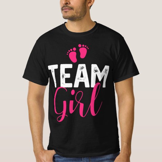 Team Girl Gender Reveal Baby Shower Tシャツ (正面)