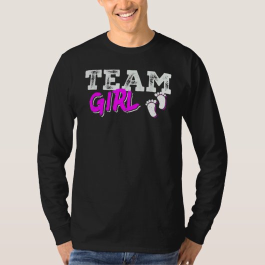Team Girl Gender Reveal Party Team Pink Baby Annou Tシャツ (正面)
