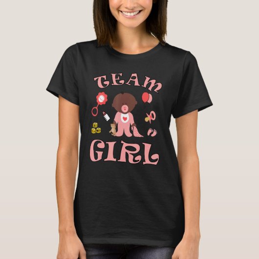 Team Girl Gender Reveal Party Team Pink Baby Annou Tシャツ (正面)