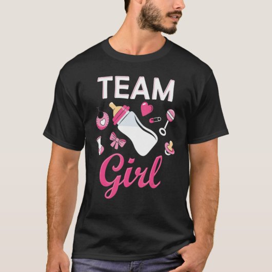 Team Girl Gender Reveal Party Team Pink Baby Annou Tシャツ (正面)