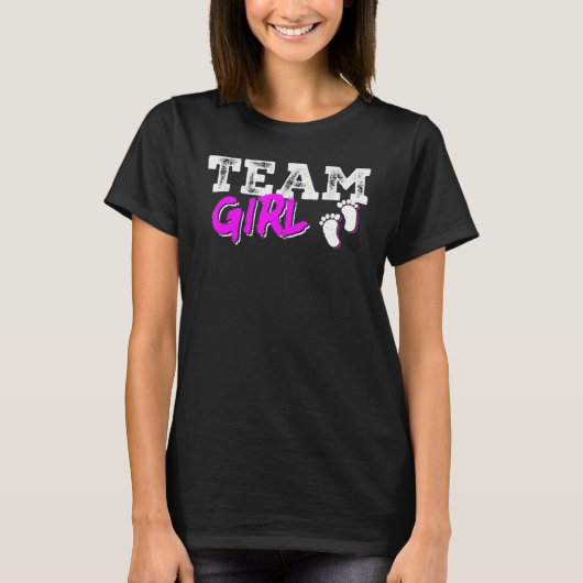 Team Girl Gender Reveal Party Team Pink Baby Annou Tシャツ (正面)