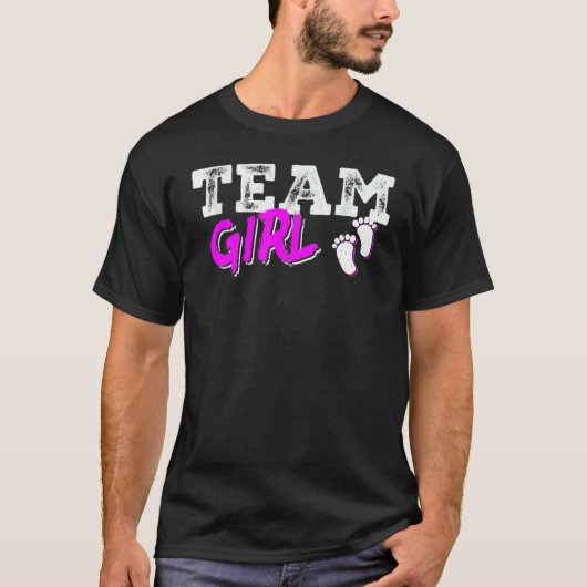 Team Girl Gender Reveal Party Team Pink Baby Annou Tシャツ (正面)