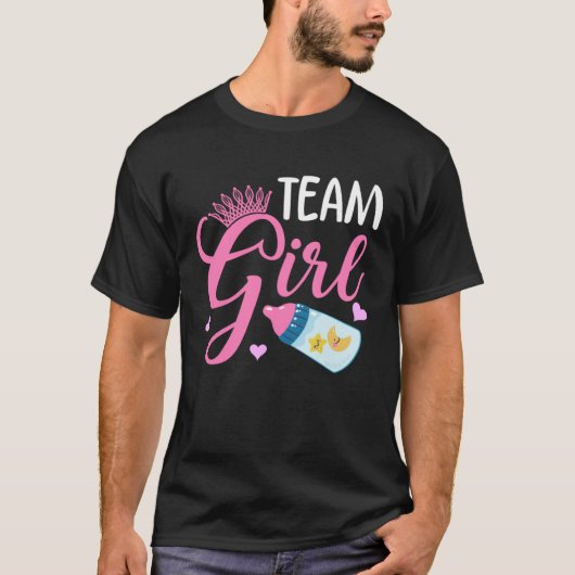 Team Girl Gender Reveal Party Team Pink Baby Annou Tシャツ (正面)