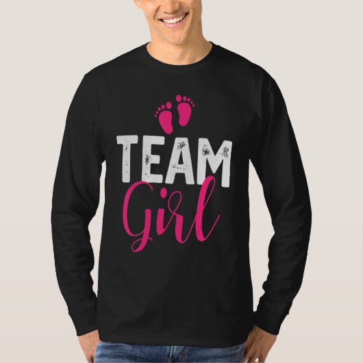 Team Girl Gender Reveal Pregnancy Announcement Bab Tシャツ (正面)