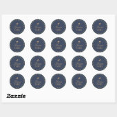Team Girl Gender Reveal Voting Sticker Navy Plaid ラウンドシール (シート)