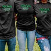 Team Green Family Custom Name Sports Crew Black Tシャツ