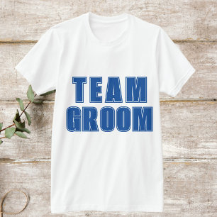 TEAM GROOMバーシティスタイルブルーgroomsmen Tシャツ