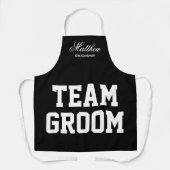 Team GroomsmenのGroomsmenの結婚式パーティーのパーティー エプロン (正面)
