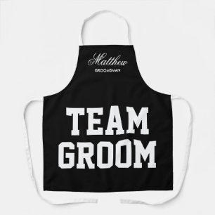 Team GroomsmenのGroomsmenの結婚式パーティーのパーティー エプロン